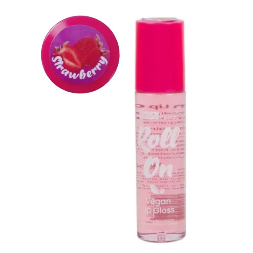 🍭7/$15 Beauty Treats Roll On Vegan Lip Gloss Strawberry